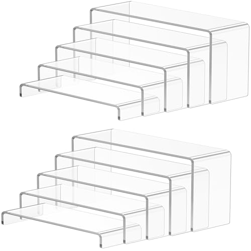 10-Piece Clear Acrylic Display Risers, Tiered Shelf Organizer for Decor