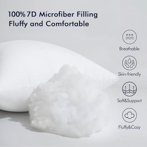 MIULEE 12x20 Rectangle Throw Pillow Insert - Soft Lumbar Support for Couch