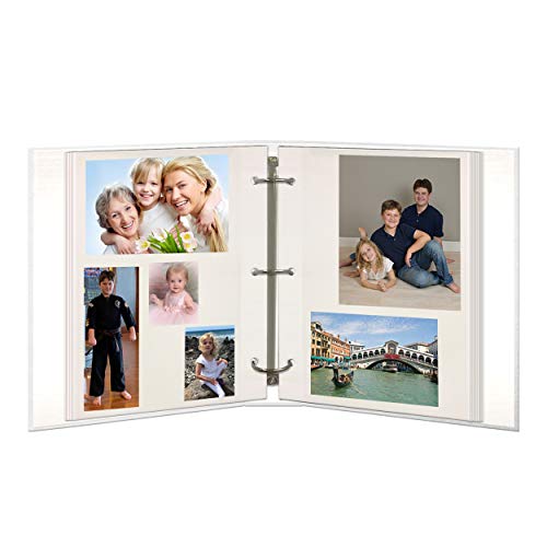 Magnetic Self-Stick 3-Ring Photo Album, 100 Pages, Leatherette Cover