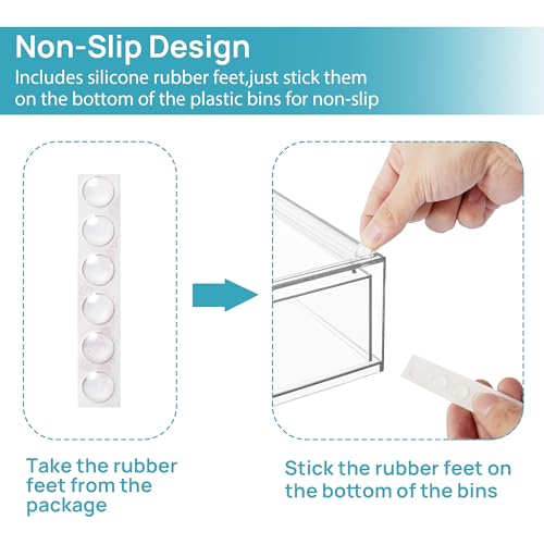 Vtopmart Clear Stackable Storage Drawers - Wide 2 Pack Home Organizer