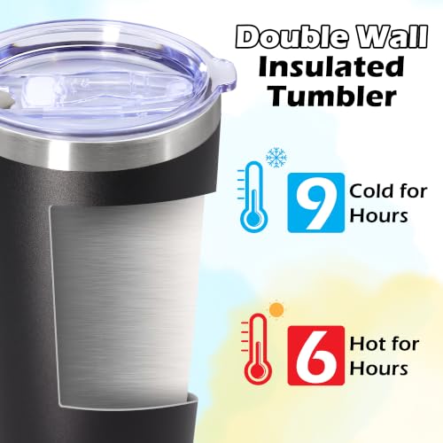 20oz Insulated Tumbler Set with Lid - 6 Pack, Stainless Steel, Non-BPA
