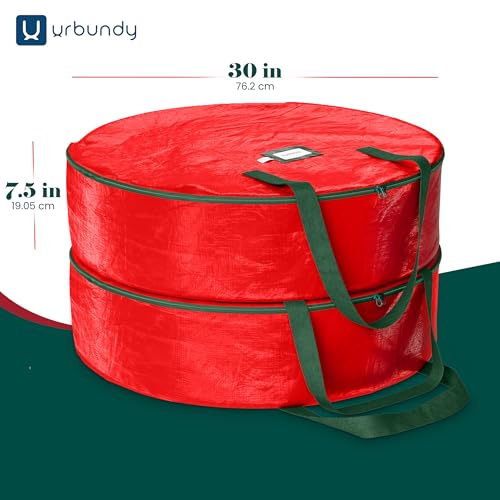 Heavy Duty 30-Inch Christmas Wreath Storage Bag 2-Pack Waterproof