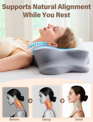 Ergonomic Memory Foam Cervical Neck Pillow for Pain Relief