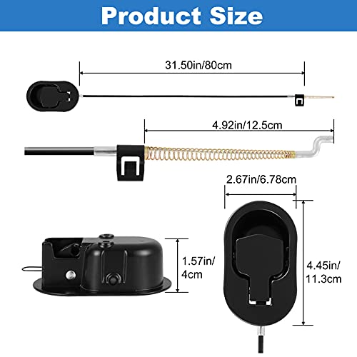 Heavy-Duty Metal Recliner Release Handle with 4.9-inch Exposed Cable