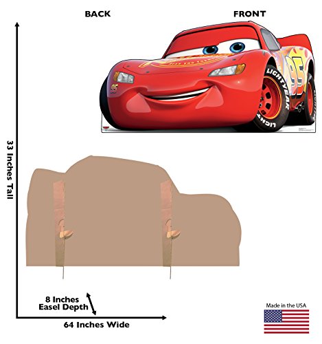 Life Size Red Race Car Cardboard Cutout Standee - 64-inch Party Decoration