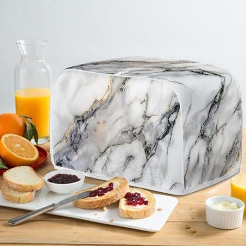 4-Slice Toaster Dust Cover, Marble Pattern Kitchen Appliance Protector