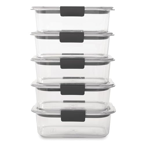 Rubbermaid Brilliance Tritan Plastic Food Storage Containers 3.2 Cup Set of 5