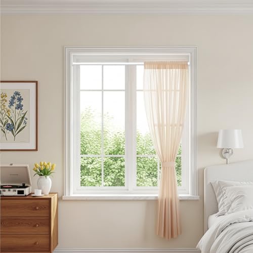 Adjustable Tension Curtain Rod 18 to 36 Inch - No Drilling Spring Rod