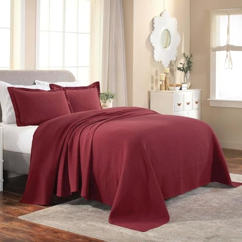 SUPERIOR Fleur De Lis 100% Cotton Jacquard Matelasse Bedspread Set, King