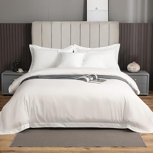 Luxury Super King Duvet Cover 108x98 Inch Egyptian Cotton - White