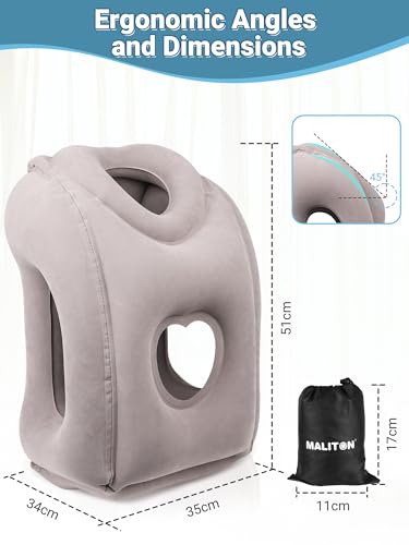 Inflatable Travel Pillow for Airplane - Comfortable Neck Support