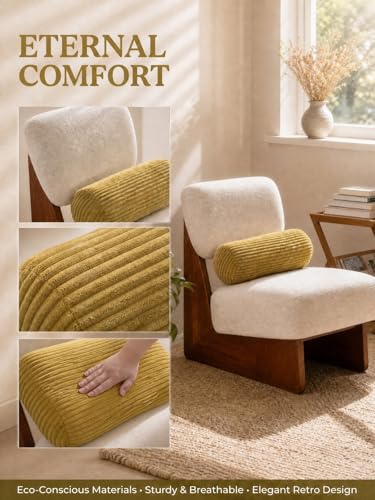 Corduroy Lumbar Pillow - 6x14 Inch Neck Roll for Support