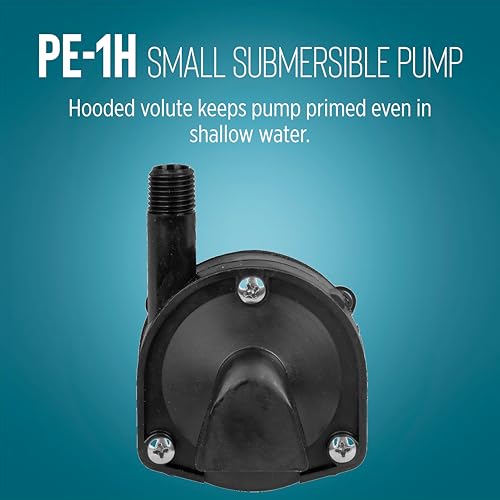 Submersible Utility Pump, 170 GPH, 115V, Epoxy Encapsulated with Hooded Volute