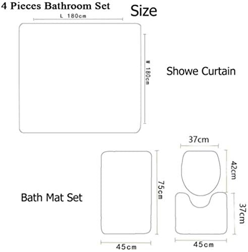 Black Gold Greek Key 4-Piece Bathroom Set - Shower Curtain & Non-Slip Mats