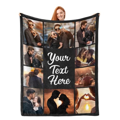 Personalized Photo Blanket - Custom Soft Flannel Throw with Picture & Text
