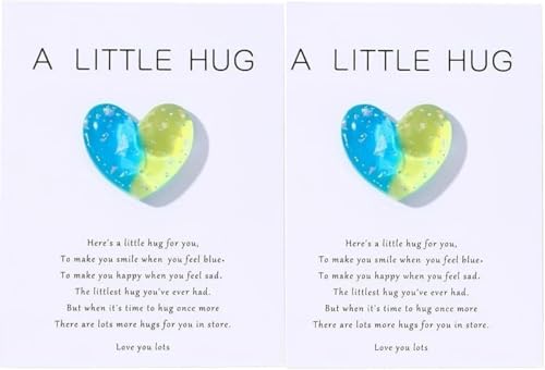 Heart Pocket Hug Tokens with Greeting Cards - Inspirational Gift for Women, Kids, Family, Christmas & Birthday