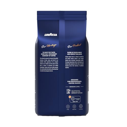 Lavazza Super Crema Whole Bean Coffee, Medium Espresso Roast, 2.2 lb
