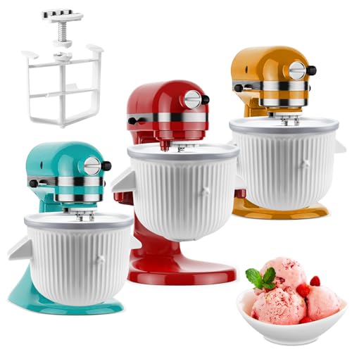 Ice Cream Maker Freezer Bowl Attachment for 4.5Qt and Larger Stand Mixers