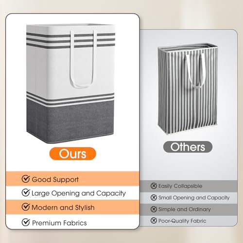 2 Pack Extra Large 75L Collapsible Laundry Baskets, Waterproof Hamper