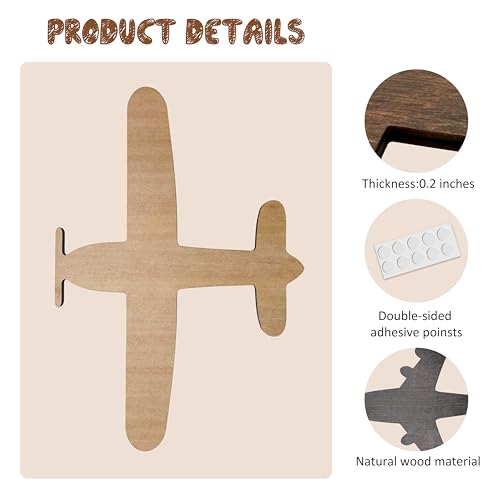 Airplane Wall Decor Set for Kids Room, Nursery Adventure Theme Wall Art