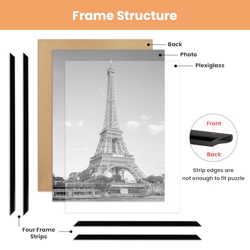 Upsimples 12x16 Black Picture Frames 3-Pack - Scratch-Proof Poster Frames
