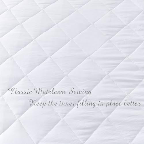 Ruffled Queen Bedspread Set - 3-Piece Shabby Chic Quilted Coverlet