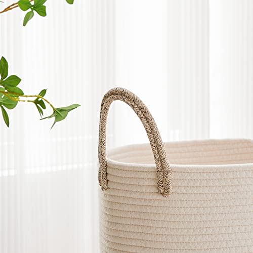 58L Tall Cotton Rope Laundry Basket, Woven Decorative Storage Hamper