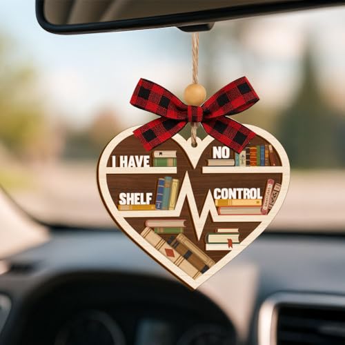 Musemory Book Lover Christmas Ornament - Bookish Heart Decoration - Funny Bookworm Gift - Variation: Book