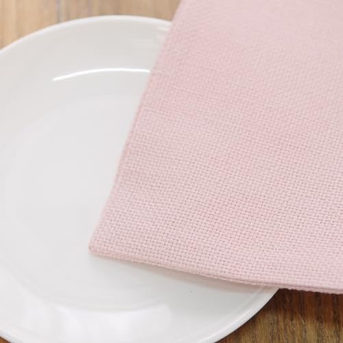 NATUS WEAVER Soft Caddice Faux Linen Table Runner 12 x 72 Baby Pink - 4-6 Seat