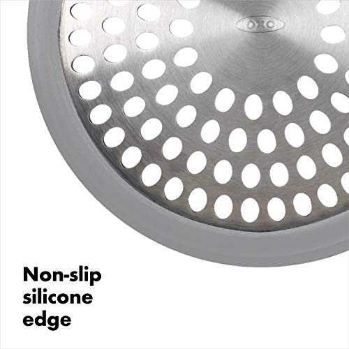 Stainless Steel Bathtub Drain Protector with Silicone Rim