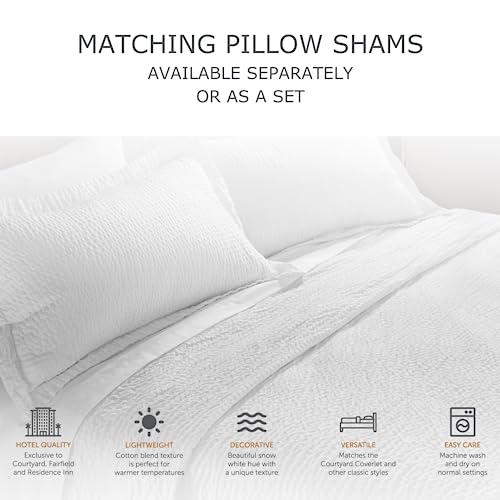 Courtyard by Marriott King Lightweight Cotton Blend Ripple Coverlet Bedspread