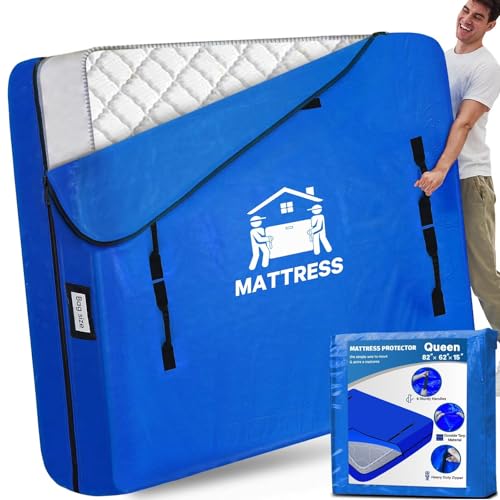 BETU Queen Mattress Bag for Moving & Storage - Heavy Duty Cover with 8 Handles