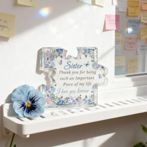 Sister Birthday Gift Acrylic Puzzle Plaque – Heartfelt Keepsake for Sisters
