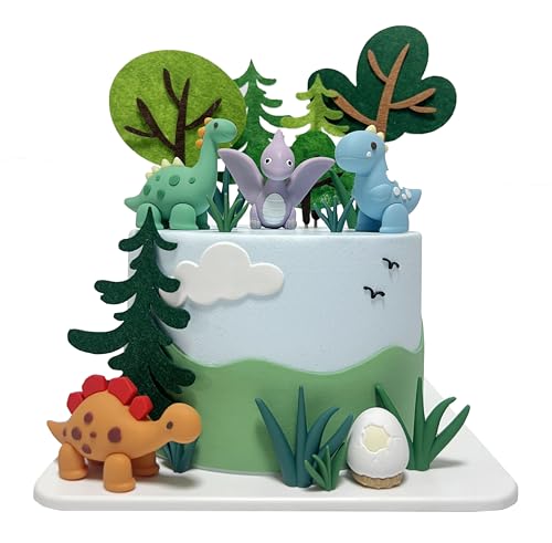 19pc Dinosaur Cake Topper Set for Kids Birthday Party Decorations