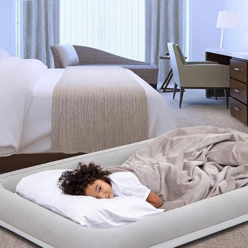 Portable Inflatable Kids Air Mattress with Safety Walls for Travel