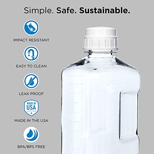 64 oz Wide Mouth Leak-Proof Water Bottle, BPA-Free Co-Polyester Growler