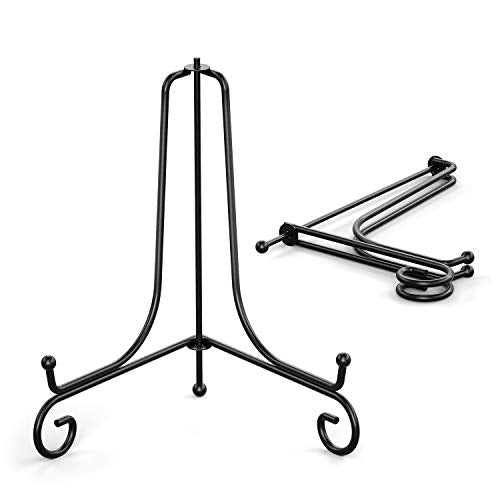 8-Inch Metal Plate Display Stand - Decorative Easel Holder (2 Pack)