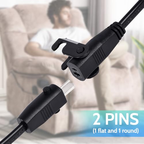 6.6ft Power Recliner Extension Cable - 2-Pin DC Motor Cord for Lift Chairs
