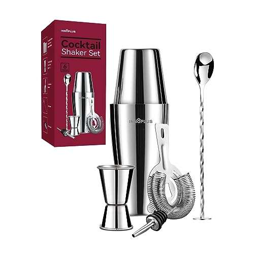 INNÔPLUS 6-Piece Cocktail Shaker Set 27oz Drink Mixing Barware Accessories