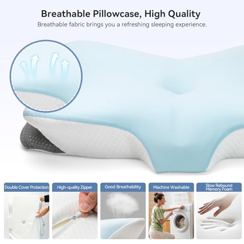 Ergonomic Memory Foam Cervical Neck Pillow for Pain Relief
