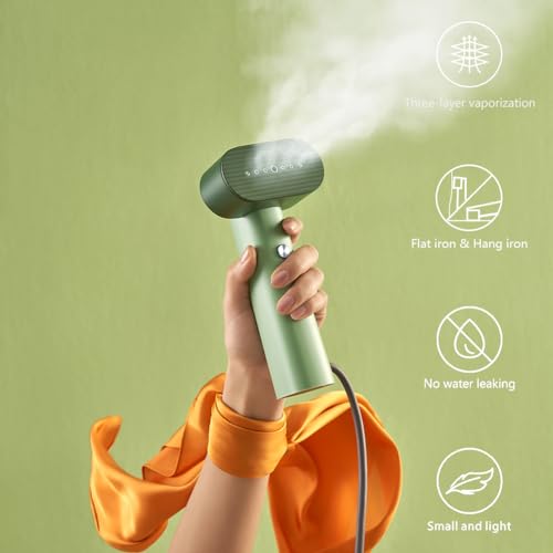 Nexdoo G6 Portable 2-in-1 Clothes Steamer & Iron, 900W Lightweight Travel Garment Steamer, Green