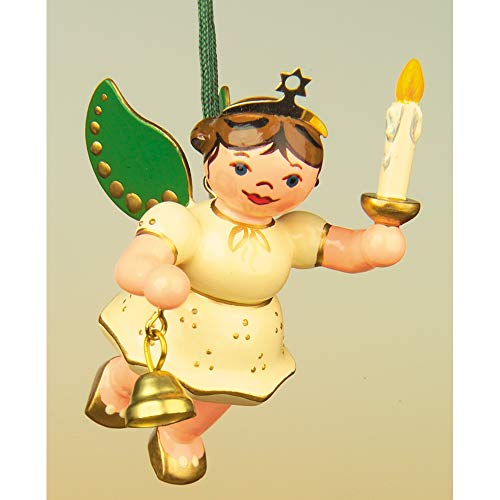 Hand Painted Angel Light Bell Christmas Tree Ornament 6cm - Hubrig Volkskunst