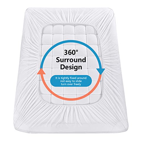 Cooling Mattress Pad Topper - Queen Size, Pillow Top, Deep Pocket