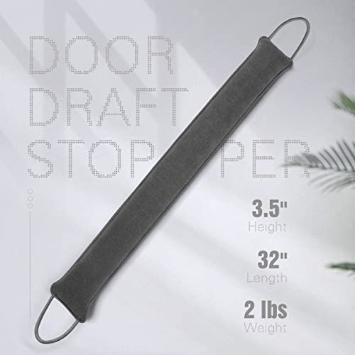 Weighted Under Door Draft Stopper - 32 Inch Noise & Cold Air Blocker
