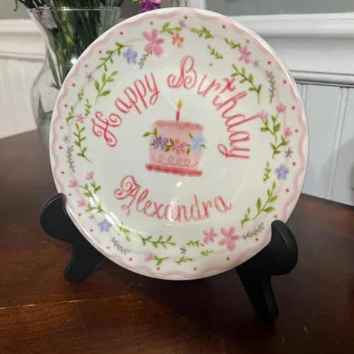Personalized 8-Inch Ceramic Birthday Plate - Custom Commemorative Keepsake