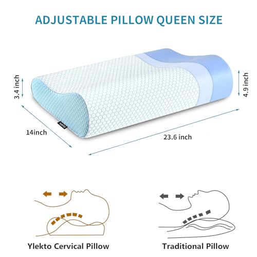 Ergonomic Memory Foam Neck Pillow for Side & Back Sleepers