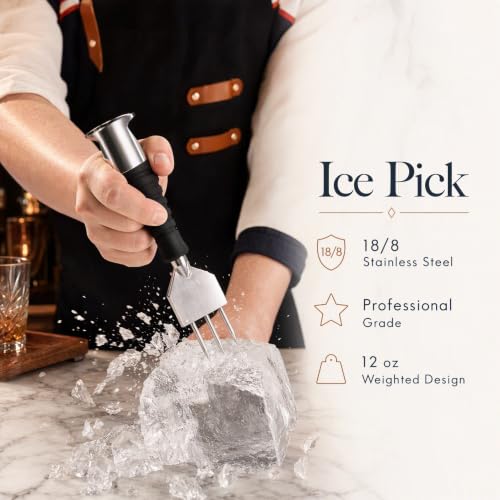Fortune Candy Stainless Steel Ice Picks for Bars & Kitchen - Deluxe Ice Carving Tools