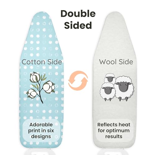 Reversible Wool & Cotton Ironing Board Cover - Fits 54" x 15" Boards