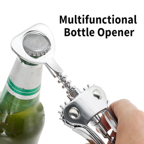 TKSDWBLTY 10-Pack Stainless Steel Wing Corkscrew Wine Openers with Bottle Opener