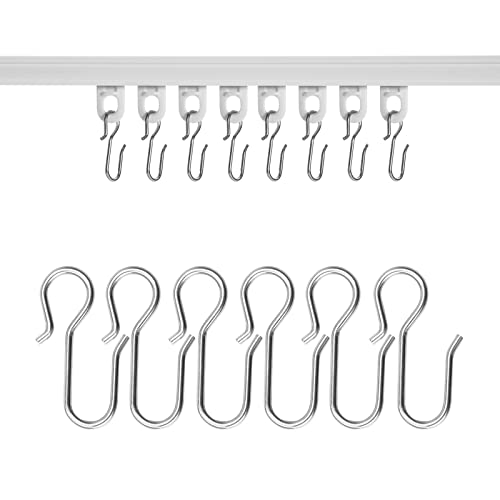 30-Piece Stainless Steel S-Shaped Curtain Track Hooks - 1.375 Inch